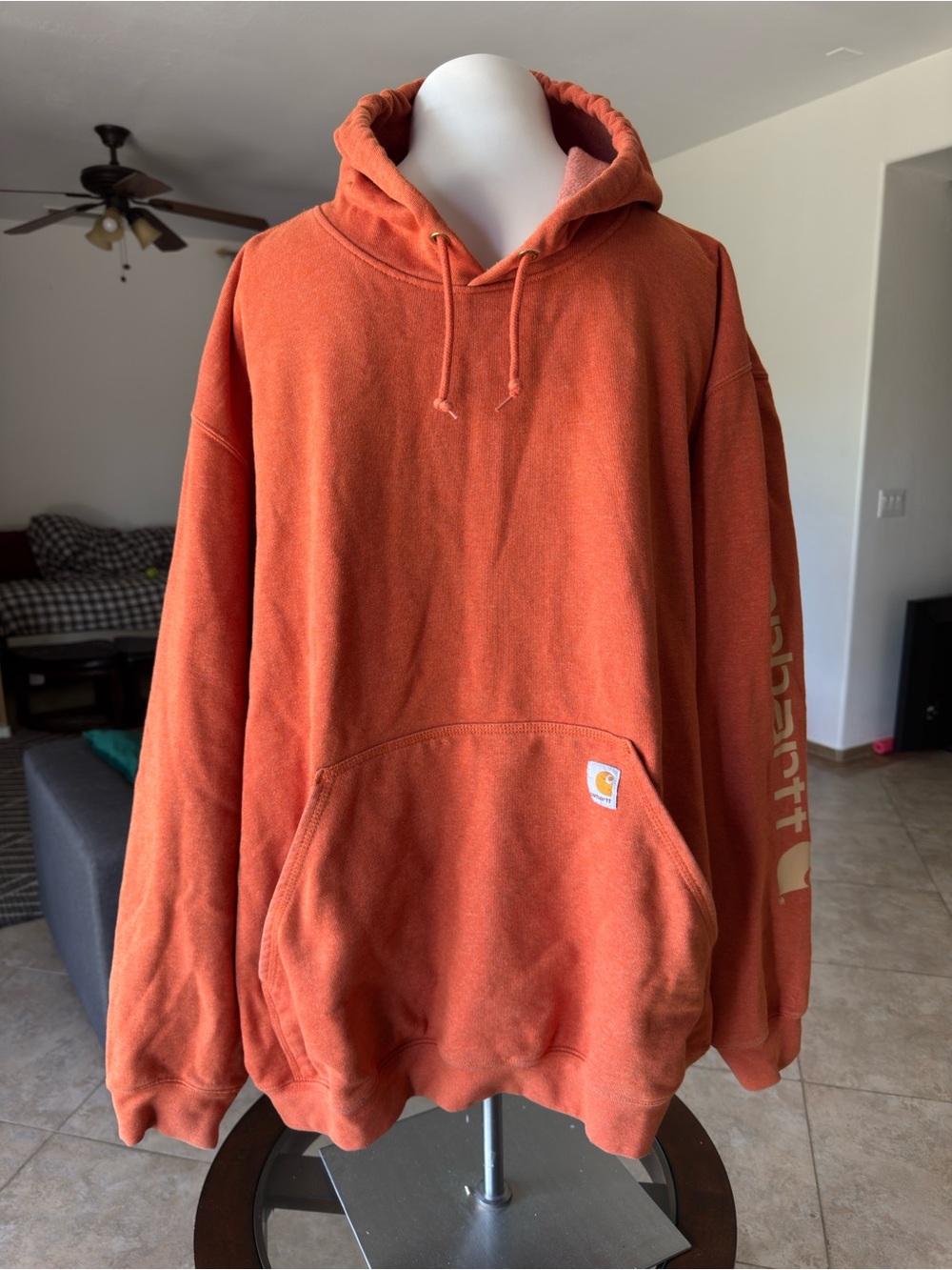 Carhartt Men's Rust Orange Pullover Hoodie